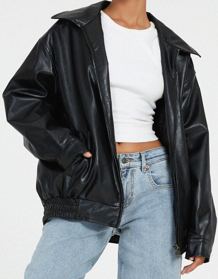 Britt | Oversized Leren Jasje