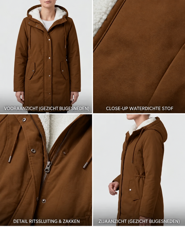Elin | Gezellige Waterdichte Jas met Capuchon