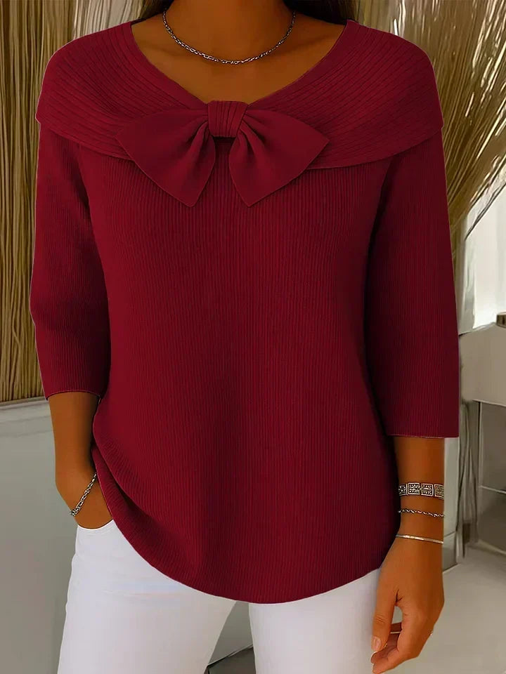 Trinidad | Sweater met Knoop en Ronde Hals