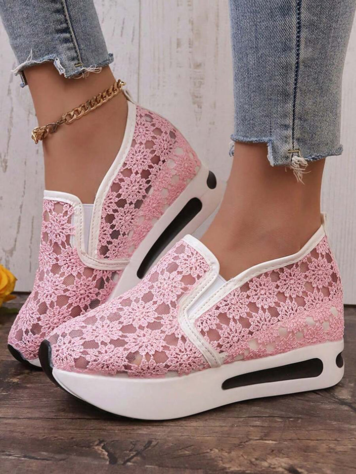 Anežka | Sneakers met Klittenband en Kantens