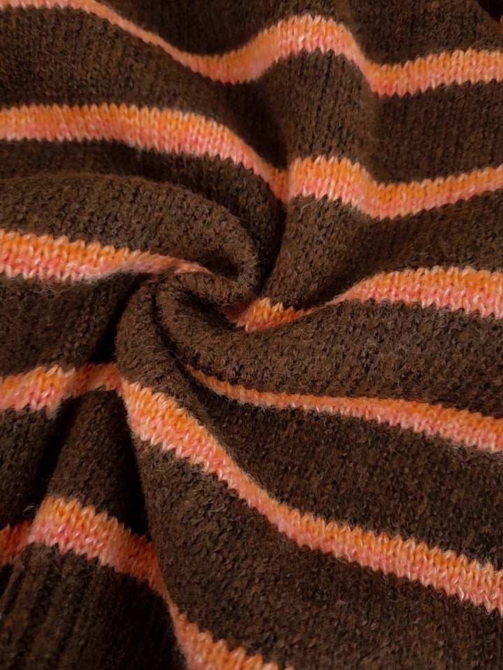 Céliane | Elegante Gestreepte Brei Cardigan