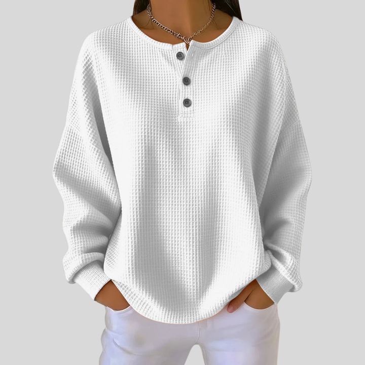 Iona | Relaxed Wafel Henley Sweatshirt