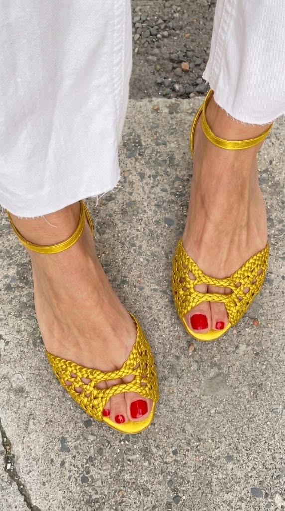 Isadora Gouden Gevlochten Sandalen