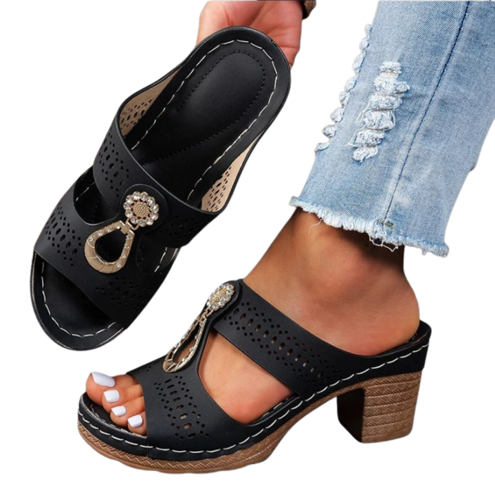 Věra | Elegante sandalen met comfortabele vierkante hak