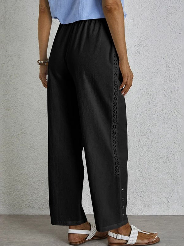 Shania Relaxed Broek met Knoopaccent