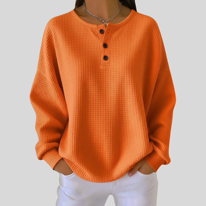 Iona | Relaxed Wafel Henley Sweatshirt