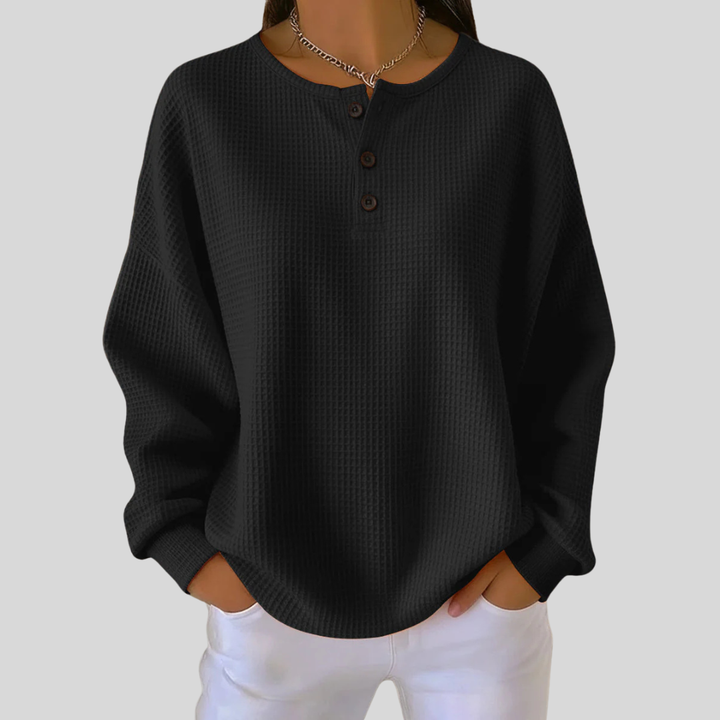 Iona | Relaxed Wafel Henley Sweatshirt