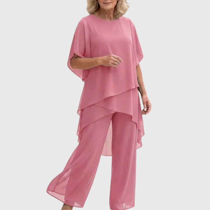 Linda | Kostuum met Draped Palazzo Broek