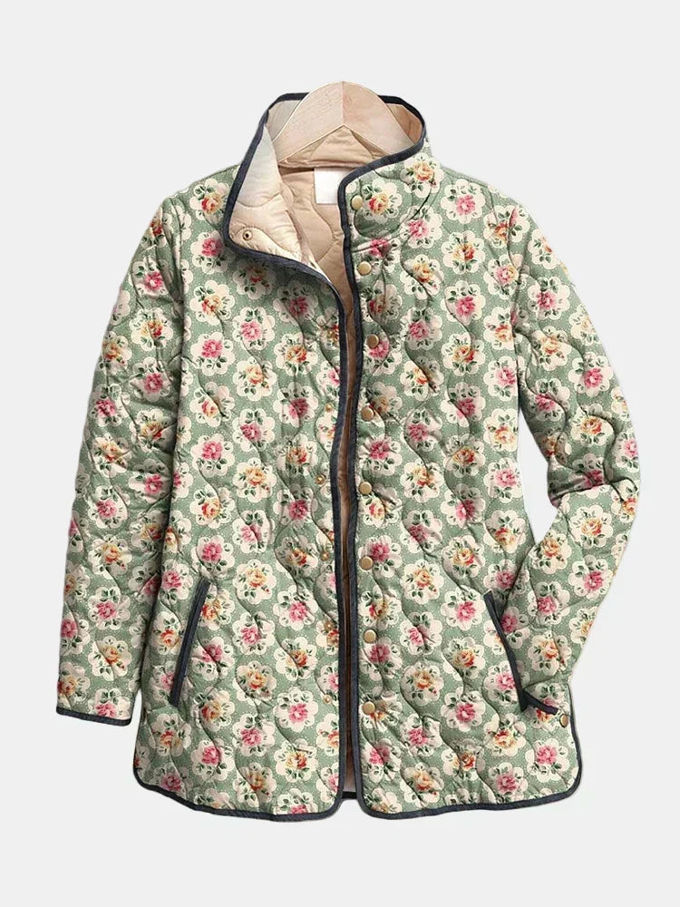 Gewatteerde Jas met Bloemenmotief Amélie