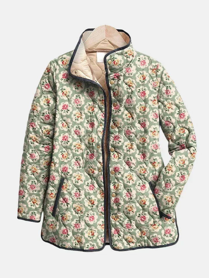 Gewatteerde Jas met Bloemenmotief Amélie