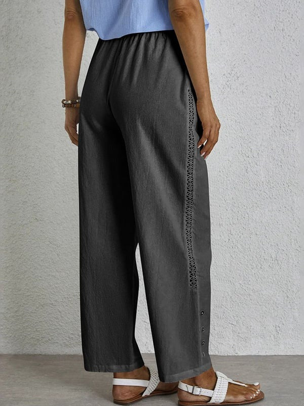 Shania Relaxed Broek met Knoopaccent