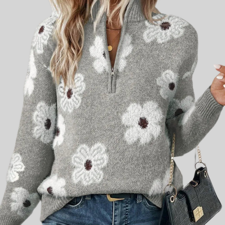 BLOOM | Pullover met ritskraag