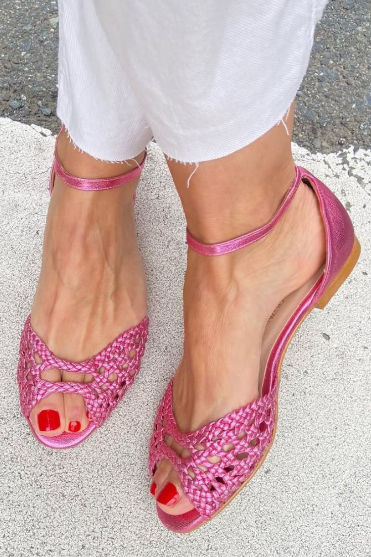 Isadora Gouden Gevlochten Sandalen