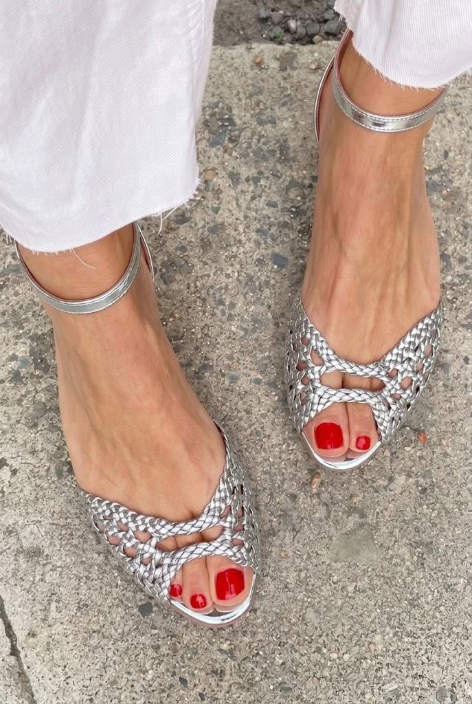 Isadora Gouden Gevlochten Sandalen