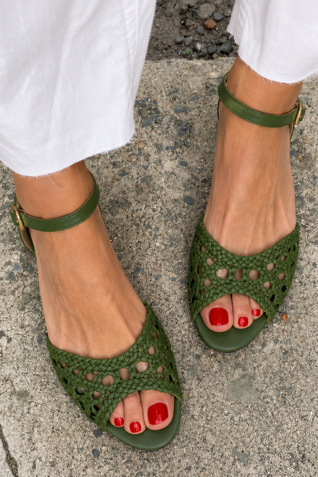 Isadora Gouden Gevlochten Sandalen