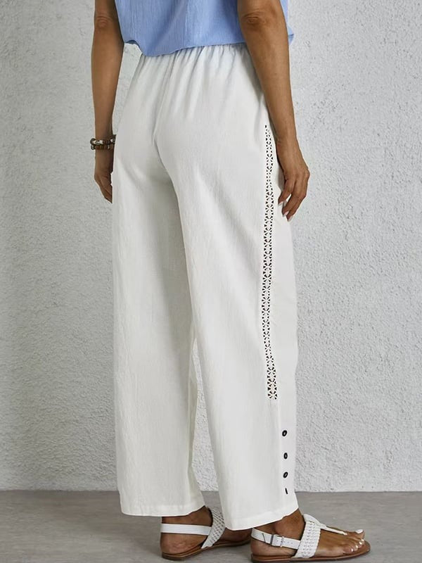 Shania Relaxed Broek met Knoopaccent