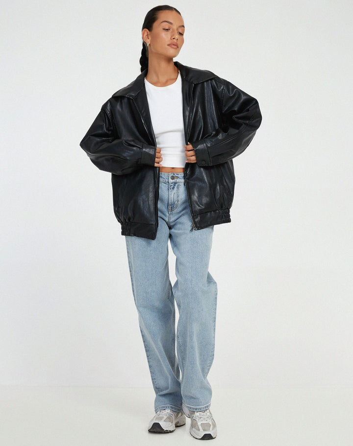 Roos | Oversized Jas met Rits