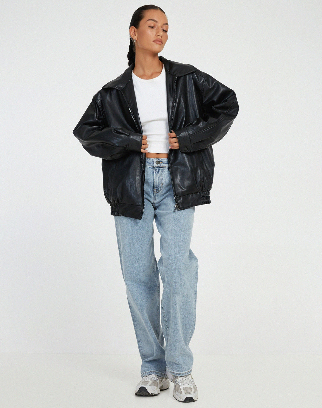 Britt | Oversized Leren Jasje