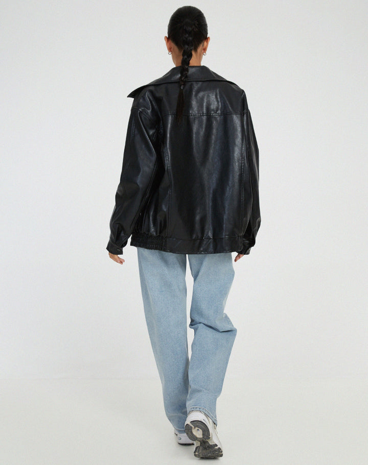 Britt | Oversized Leren Jasje