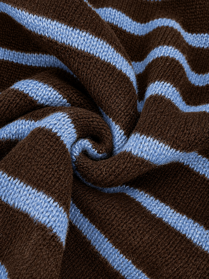 Céliane | Elegante Gestreepte Brei Cardigan