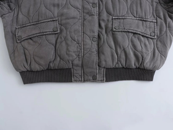 Isylvia - Grijze Casual Bomberjack