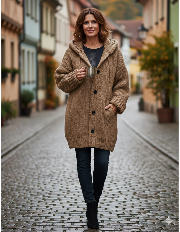 Sophie | Gebreid Vest met Capuchon