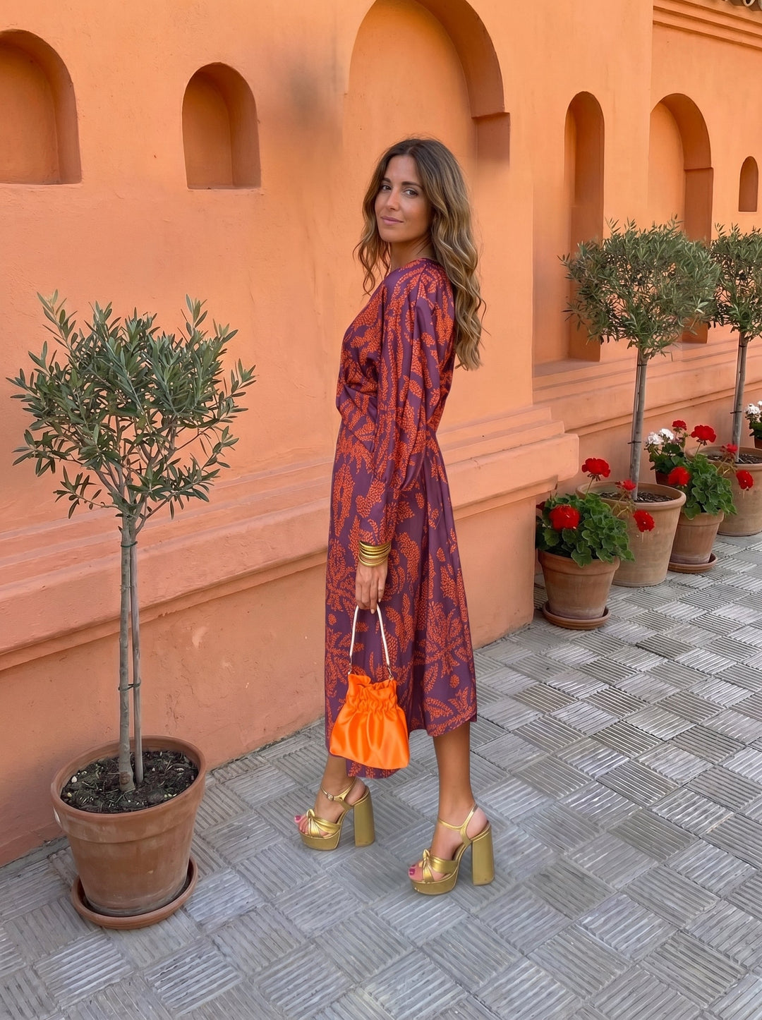 Geprinte Midi-Jurk