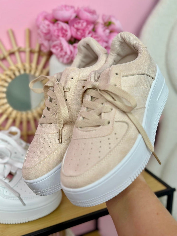 Beige Platform Sneakers