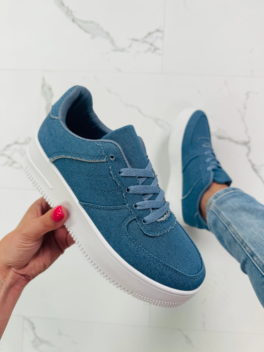 Denim Platform Sneakers