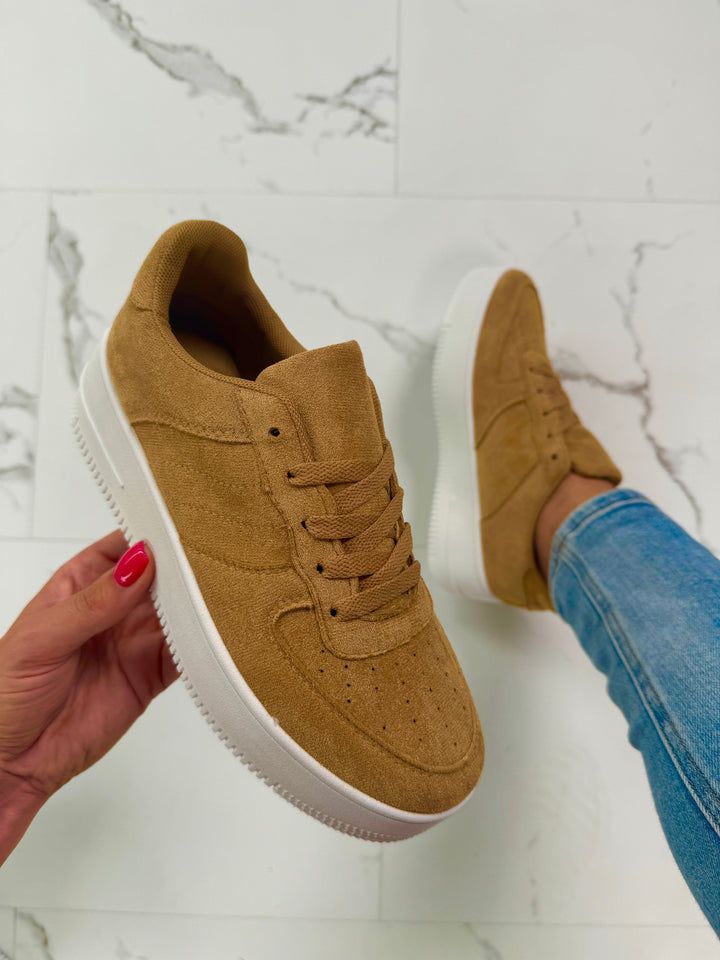 Kaki Suède Platform Sneakers