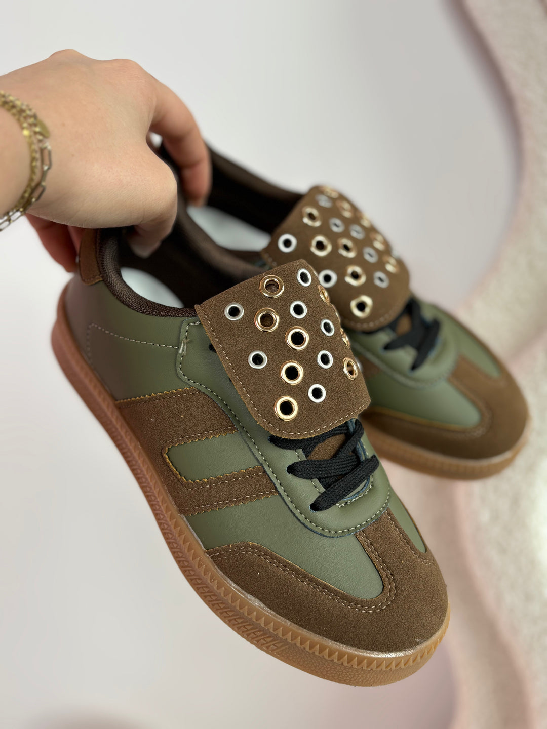 Groene Sneakers met Oogjes