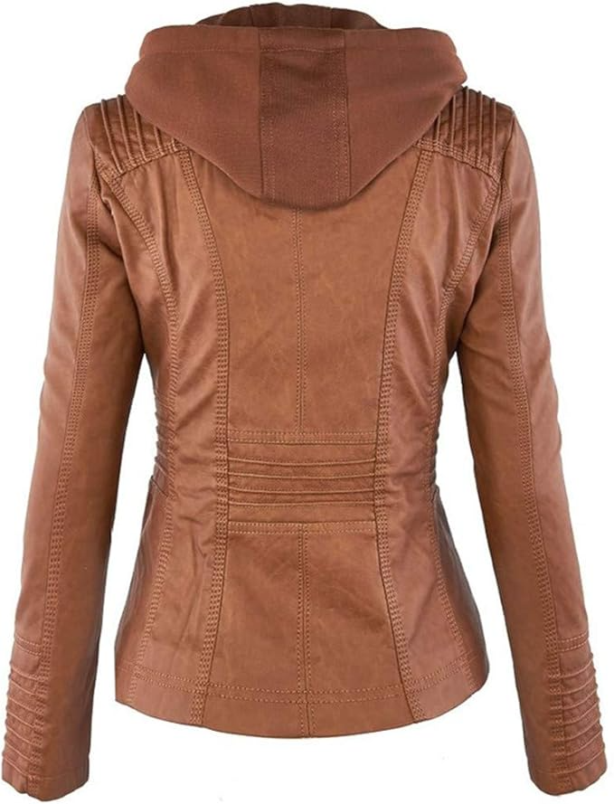 Nova | Leren Jas met Capuchon
