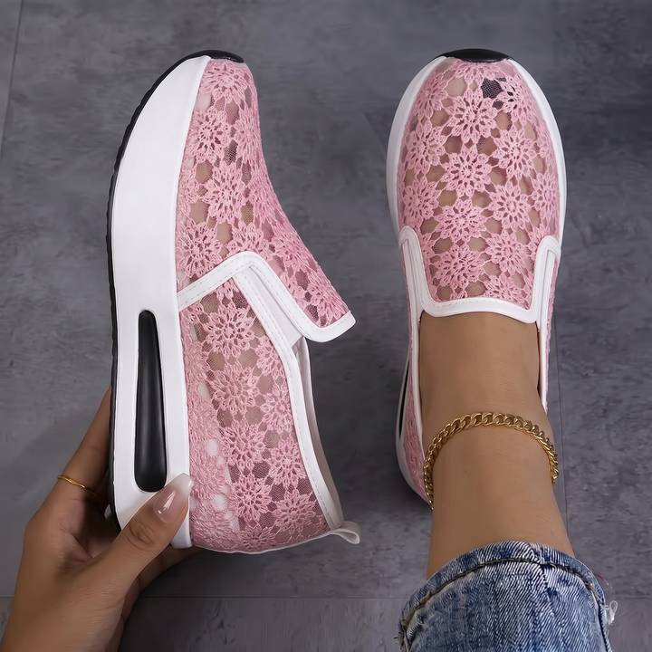 Anežka | Sneakers met Klittenband en Kantens