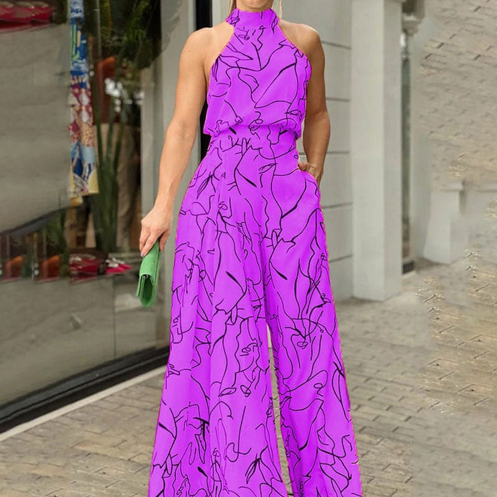 QIANA™ - Stijlvolle Mouwloze Zomer Jumpsuit met Brede Pijpen