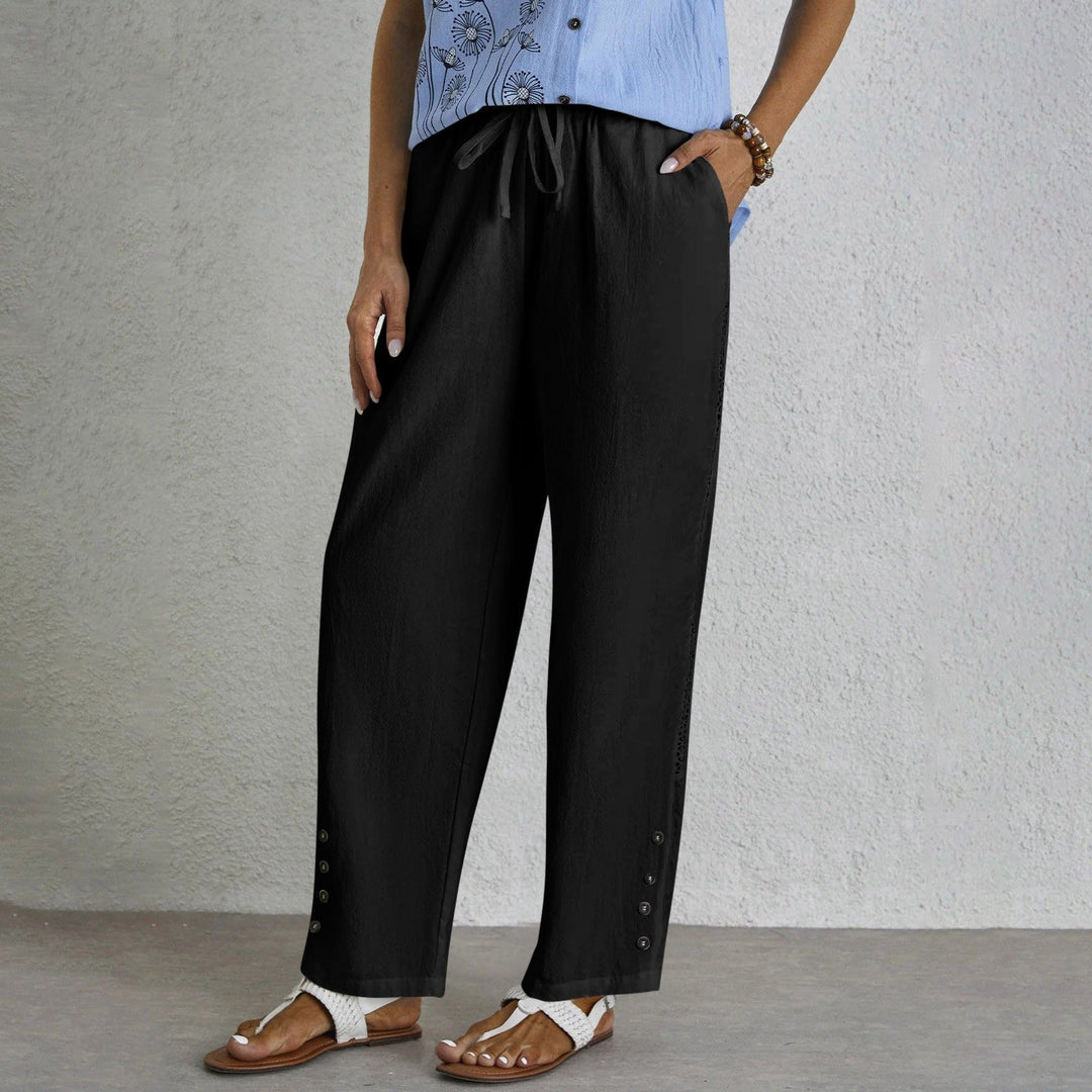 Shania Relaxed Broek met Knoopaccent