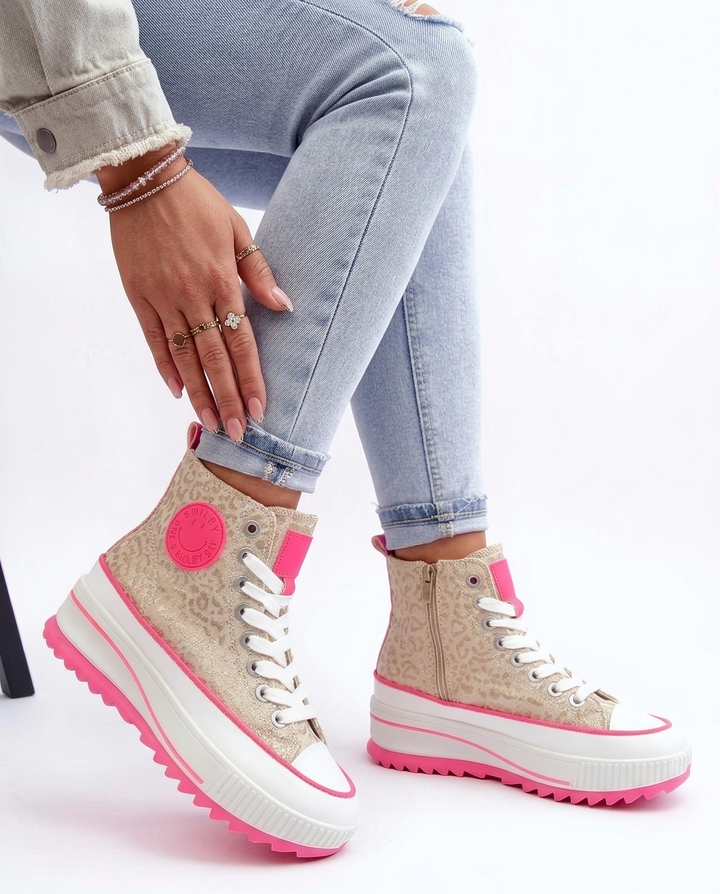 Smills | Beige Geprinte Sneakers