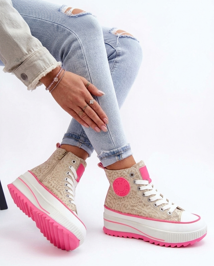 Smills | Beige Geprinte Sneakers