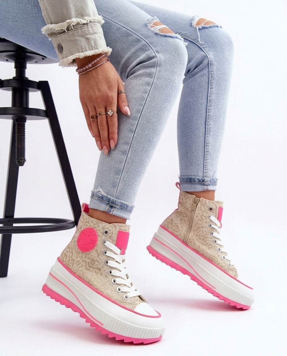 Smills | Beige Geprinte Sneakers