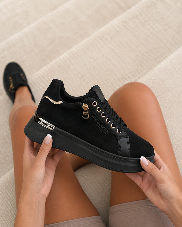 Basis | Zwarte Ritssneakers