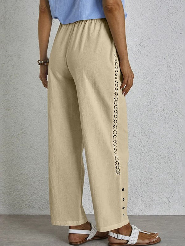 Shania Relaxed Broek met Knoopaccent