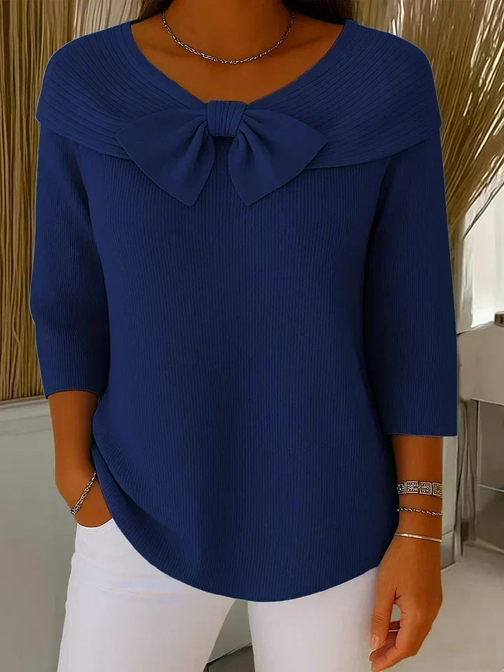 Trinidad | Sweater met Knoop en Ronde Hals