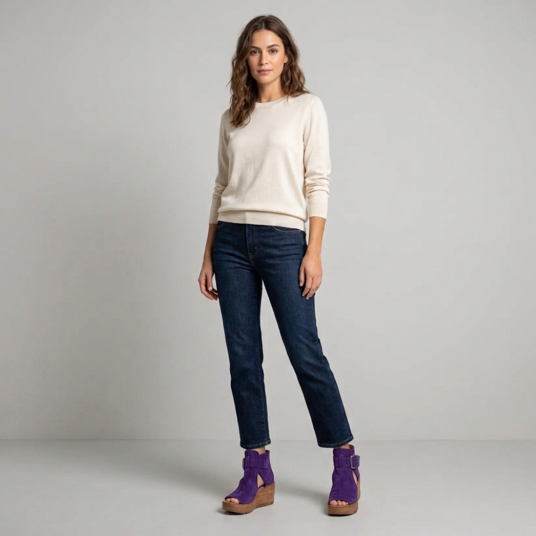Otýlie | Trendy Platform Enkellaarsjes met Open Teen