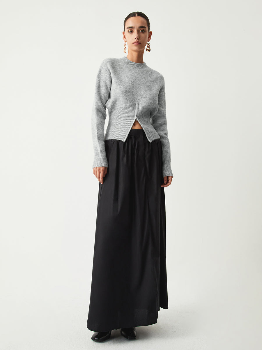 Elena - Fuzzy Sweater with Half Zip