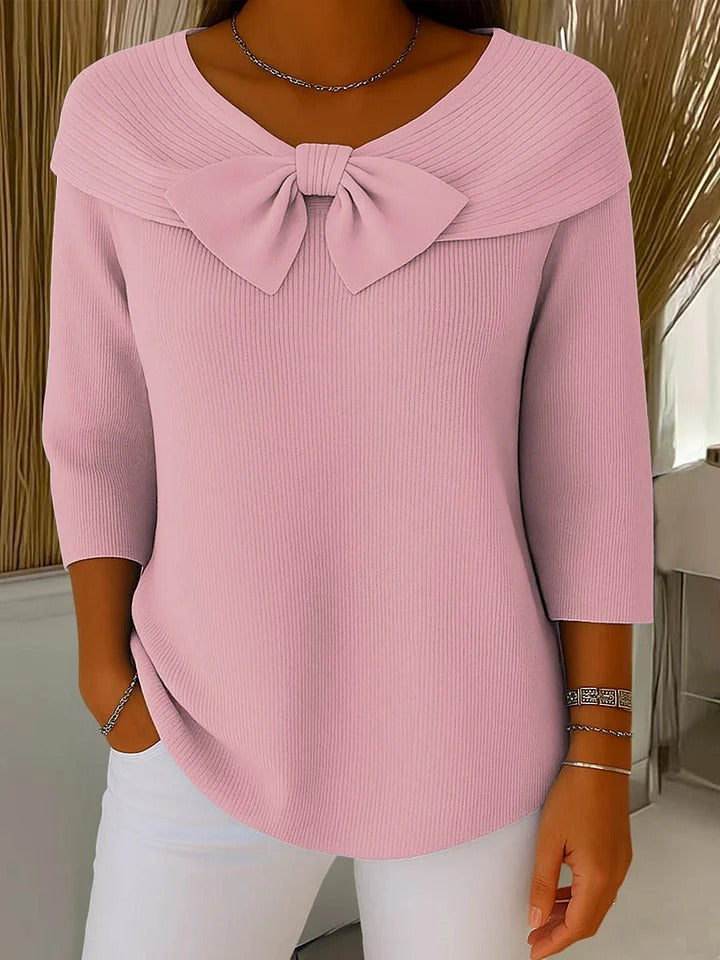 Trinidad | Sweater met Knoop en Ronde Hals