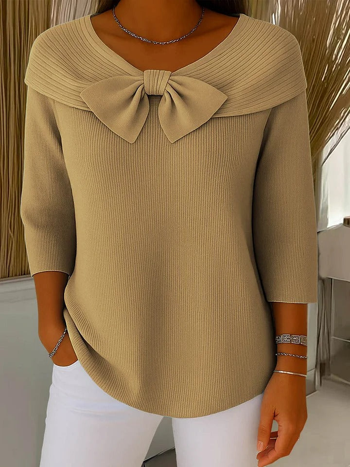 Trinidad | Sweater met Knoop en Ronde Hals