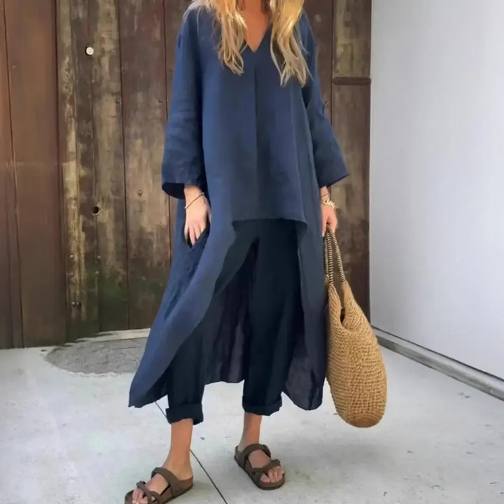 Lucía | Comfortabele Lange Vest en Brede Broek Twee-Delige Set