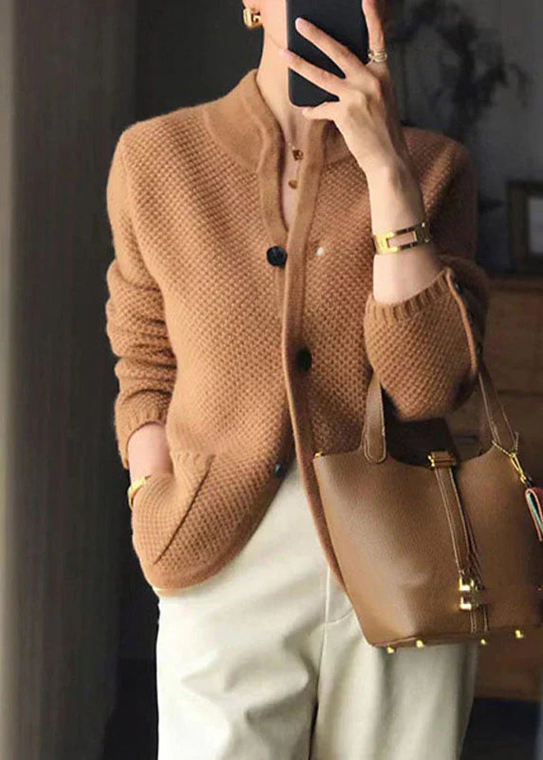 Vrouwen Zachte Gebreide Cardigan met Losse Pasvorm