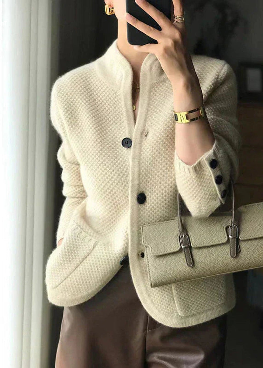 Vrouwen Zachte Gebreide Cardigan met Losse Pasvorm