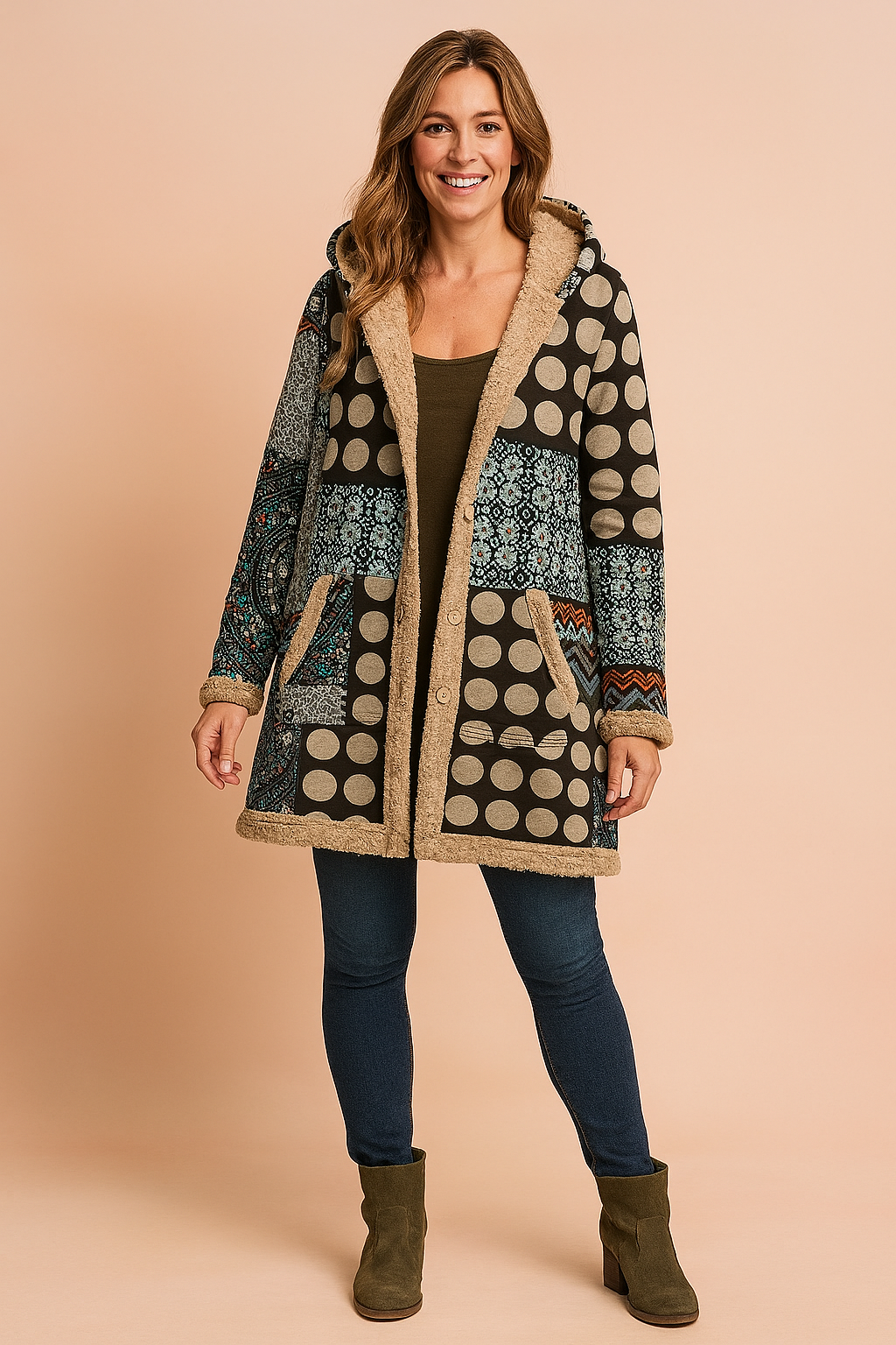 Fenne | Patchwork Fleecejas