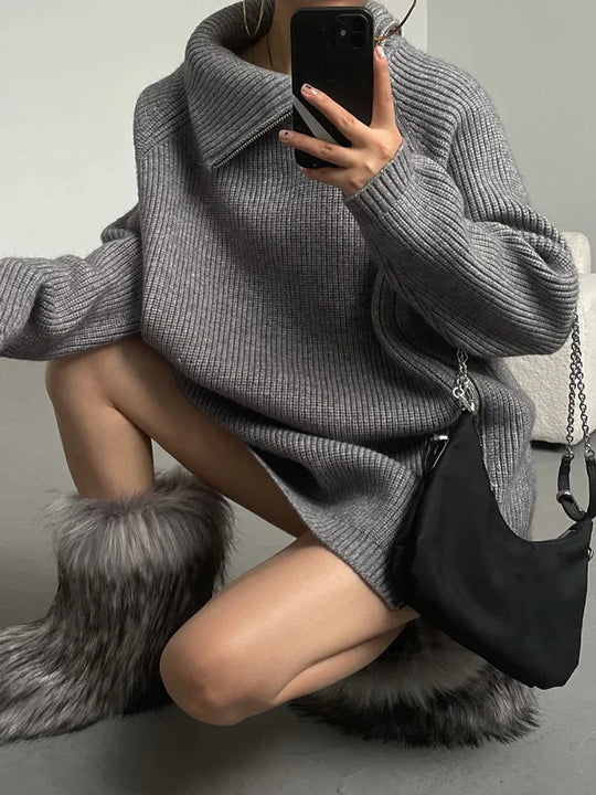 Kylie Dames Coltrui | Warme Coltrui met Lange Rits en Comfortabele Fit
